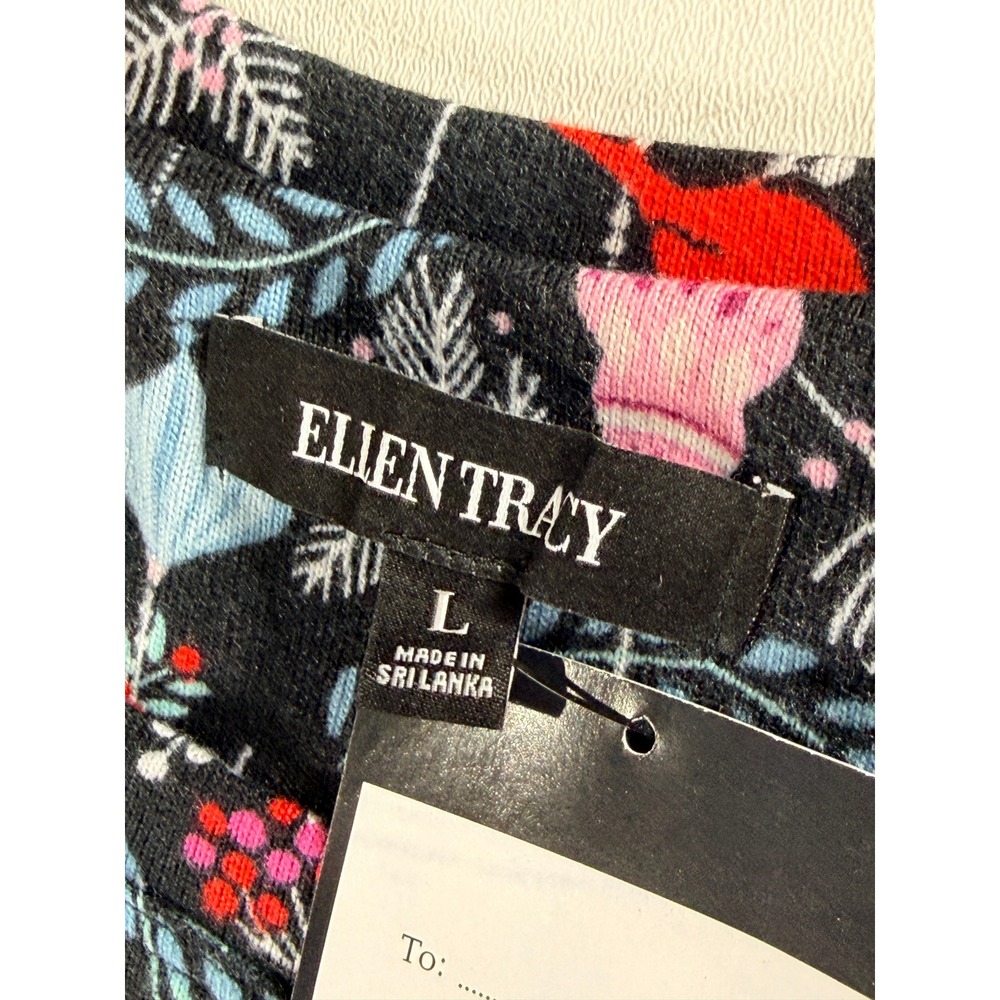 Ellen Tracy Womens Size Large 2-Piece Pajama Set Black Christmas Cardinal NWT - Picture 8 of 12